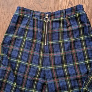 Plaid Zipper Pants